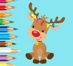 Carte de colorat: reni drăguți de Crăciun